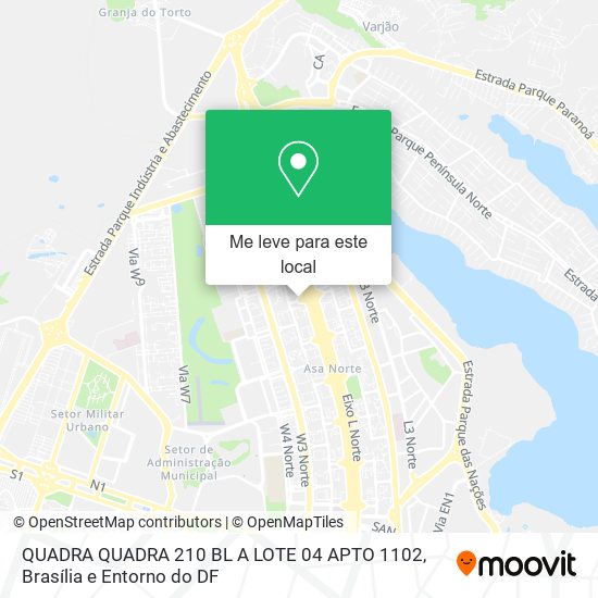 QUADRA QUADRA 210 BL A LOTE 04 APTO 1102 mapa
