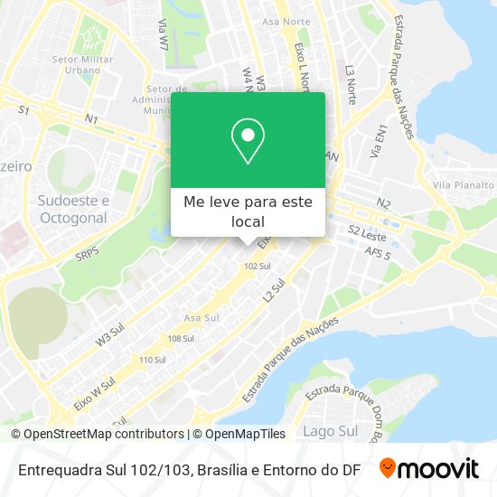 Entrequadra Sul 102/103 mapa