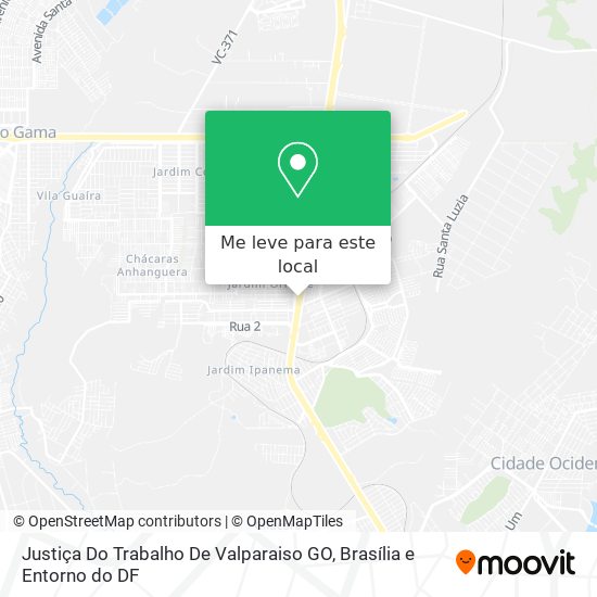 Justiça Do Trabalho De Valparaiso GO mapa