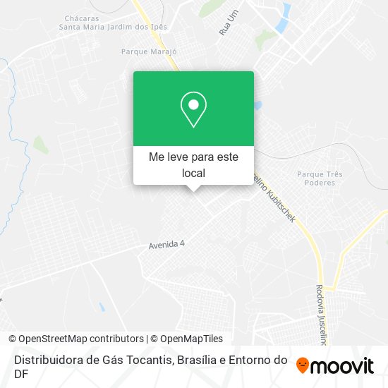 Distribuidora de Gás Tocantis mapa