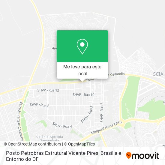 Posto Petrobras Estrutural Vicente Pires mapa