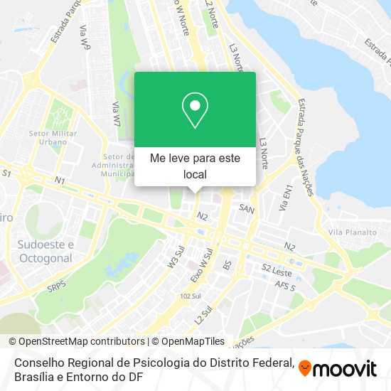 Conselho Regional de Psicologia do Distrito Federal mapa