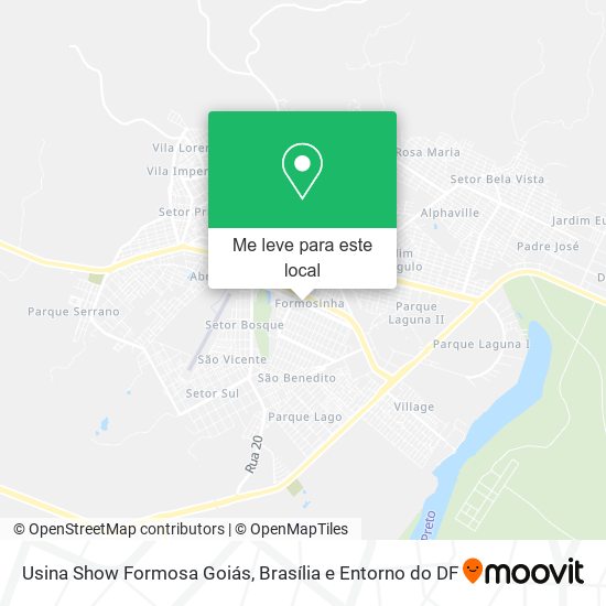 Usina Show Formosa Goiás mapa