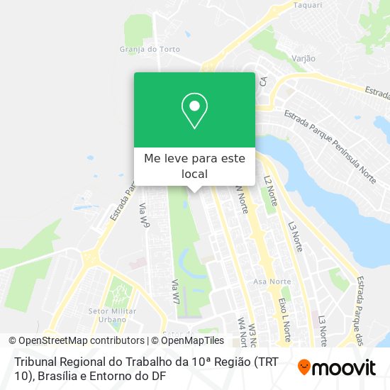 Tribunal Regional do Trabalho da 10ª Região (TRT 10) mapa