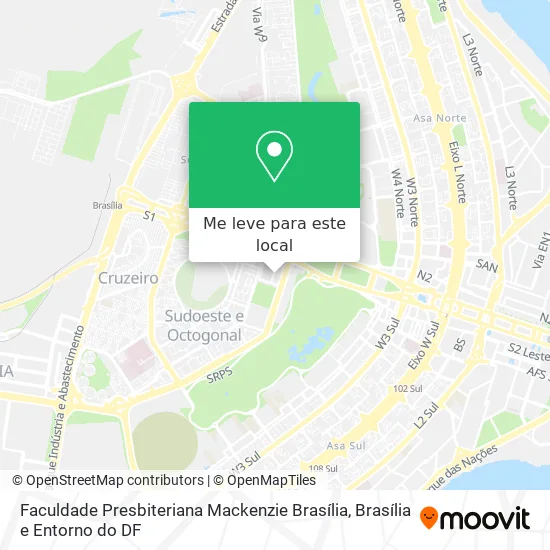 Faculdade Presbiteriana Mackenzie Brasília mapa
