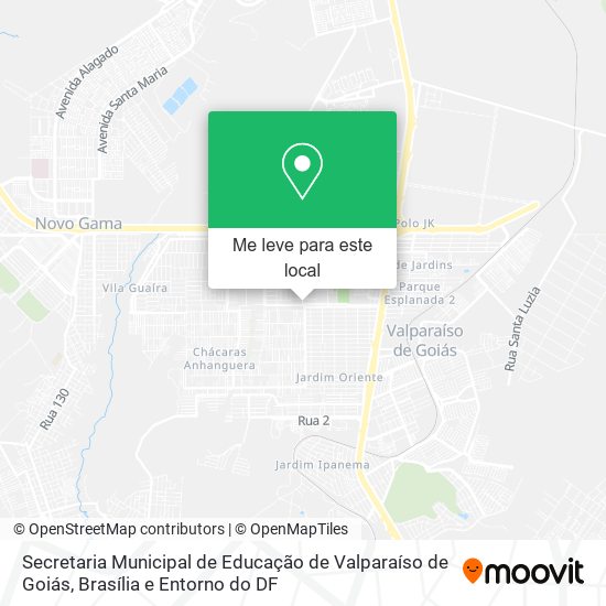 Secretaria Municipal de Educação de Valparaíso de Goiás mapa