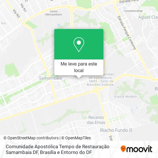 Comunidade Apostólica Tempo de Restauração Samambaia DF mapa