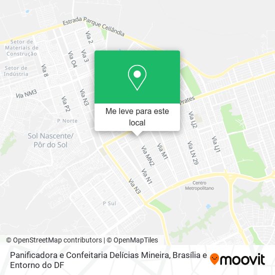 Panificadora e Confeitaria Delícias Mineira mapa