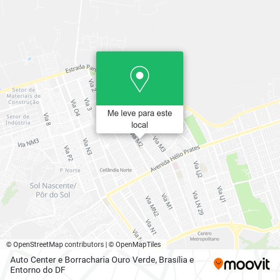 Auto Center e Borracharia Ouro Verde mapa