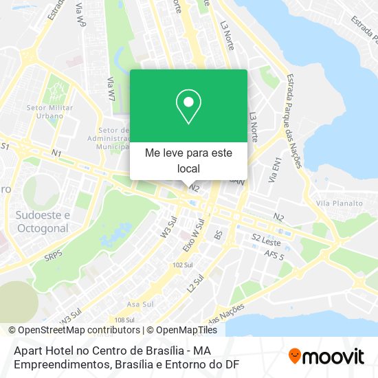 Apart Hotel no Centro de Brasília - MA Empreendimentos mapa