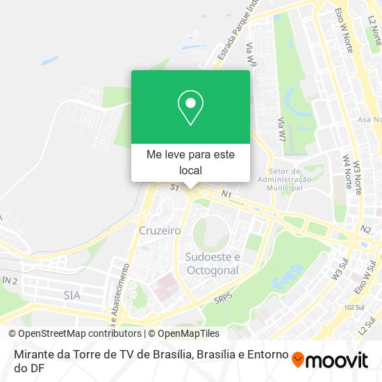 Mirante da Torre de TV de Brasília mapa