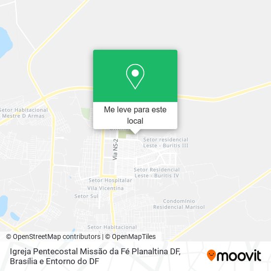 Igreja Pentecostal Missão da Fé Planaltina DF mapa