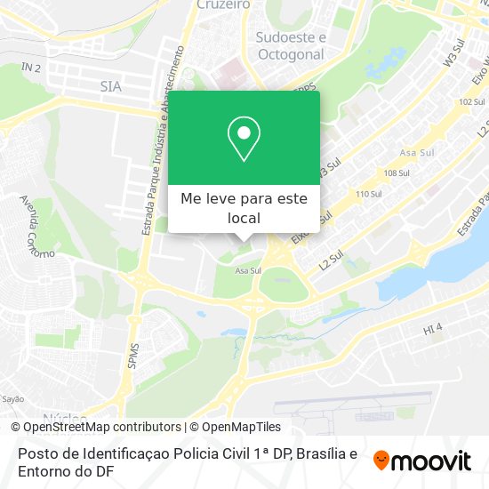 Posto de Identificaçao Policia Civil 1ª DP mapa