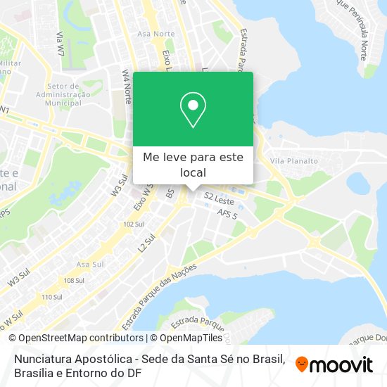 Nunciatura Apostólica - Sede da Santa Sé no Brasil mapa