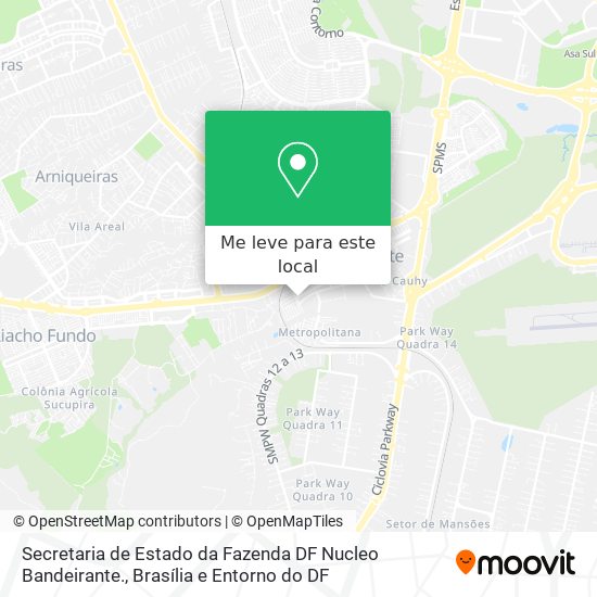 Secretaria de Estado da Fazenda DF Nucleo Bandeirante. mapa