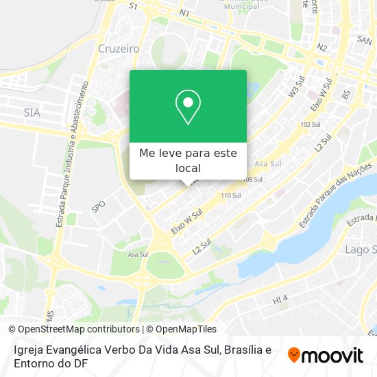 Igreja Evangélica Verbo Da Vida Asa Sul mapa