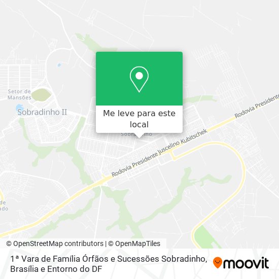 1ª Vara de Família Órfãos e Sucessões Sobradinho mapa