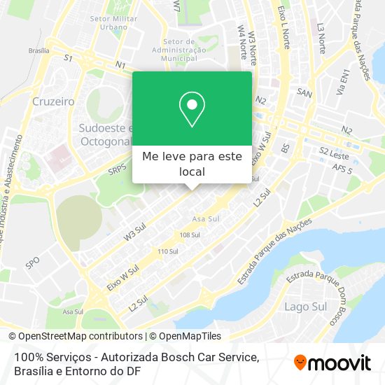 100% Serviços - Autorizada Bosch Car Service mapa