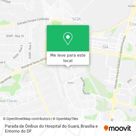 Parada de Ônibus do Hospital do Guará mapa