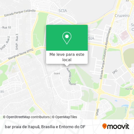 bar praia de Itapuã mapa