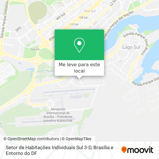 Setor de Habitações Individuais Sul 3-D mapa