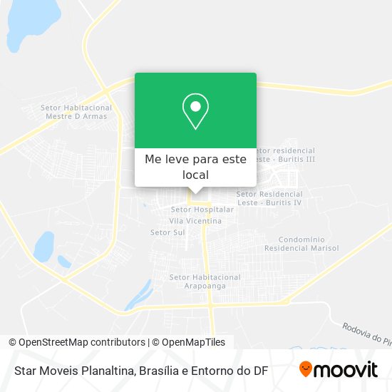 Star Moveis Planaltina mapa