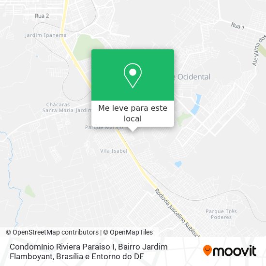 Condomínio Riviera Paraiso I, Bairro Jardim Flamboyant mapa