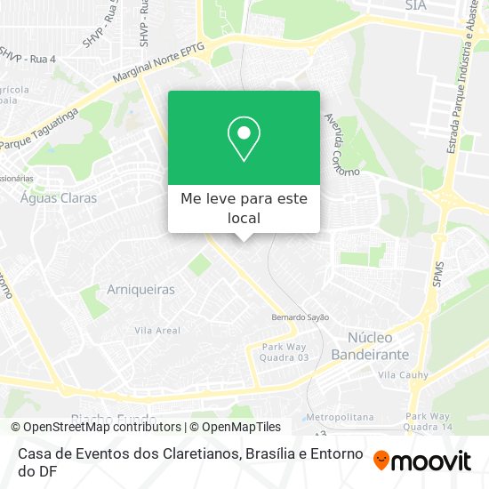 Casa de Eventos dos Claretianos mapa