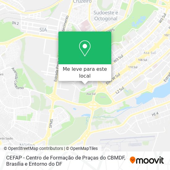 CEFAP - Centro de Formação de Praças do CBMDF mapa