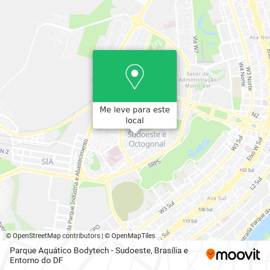 Parque Aquático Bodytech - Sudoeste mapa