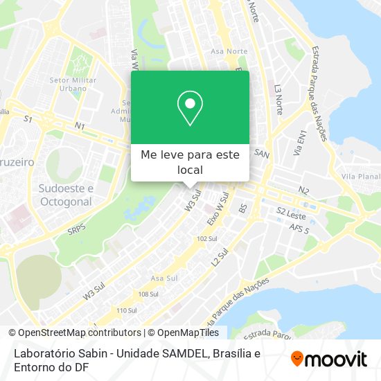 Laboratório Sabin - Unidade SAMDEL mapa