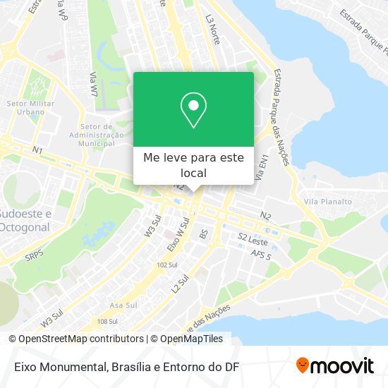 Eixo Monumental mapa