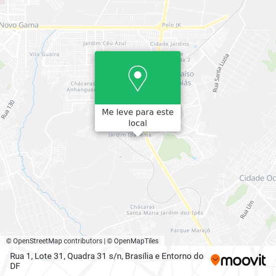 Rua 1, Lote 31, Quadra 31 s/n mapa