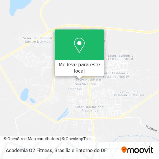 Academia O2 Fitness mapa