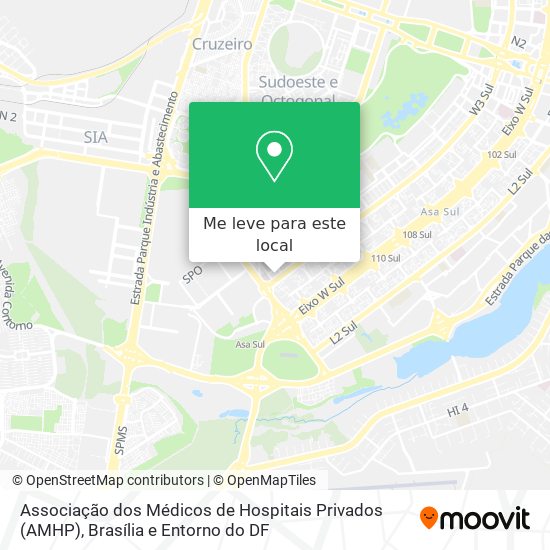 Associação dos Médicos de Hospitais Privados (AMHP) mapa
