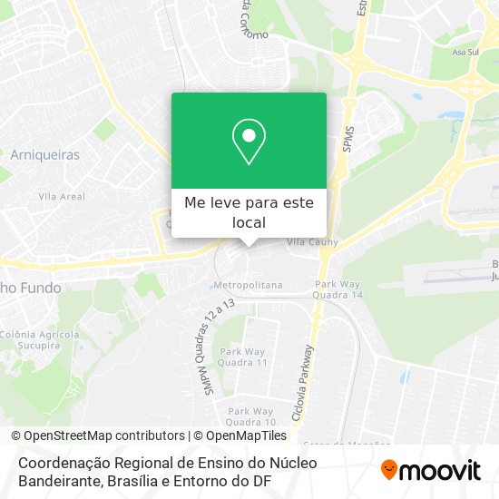 Coordenação Regional de Ensino do Núcleo Bandeirante mapa