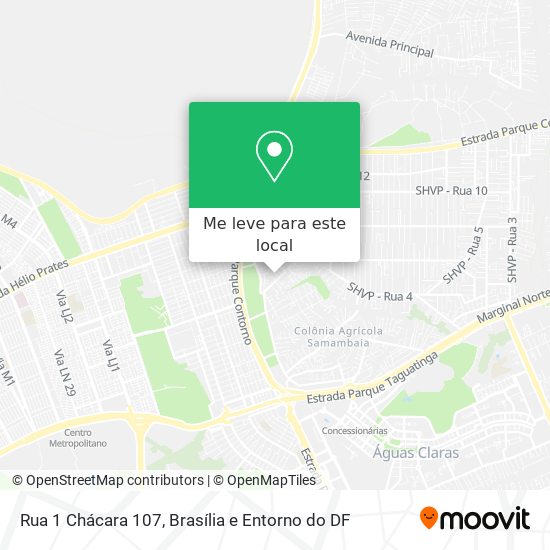 Rua 1 Chácara 107 mapa
