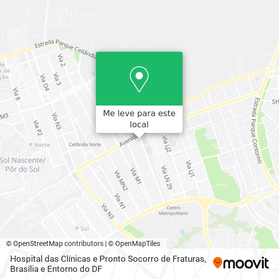 Hospital das Clínicas e Pronto Socorro de Fraturas mapa