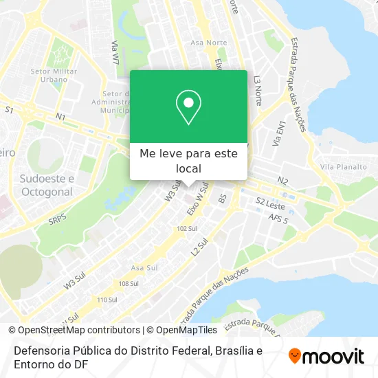 Defensoria Pública do Distrito Federal mapa
