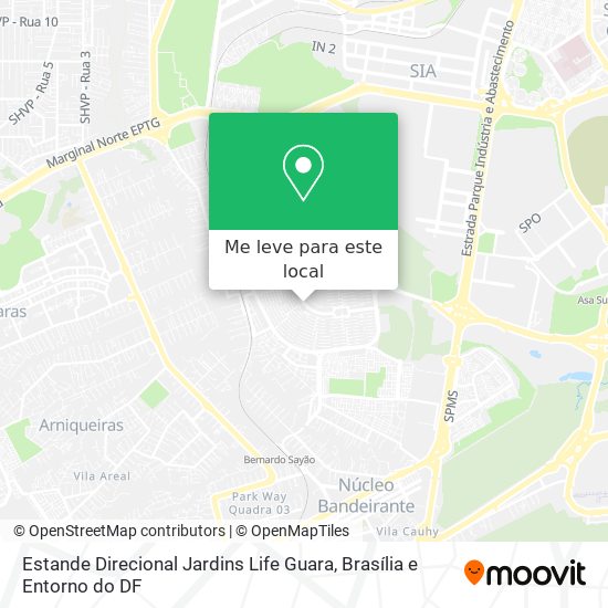 Estande Direcional Jardins Life Guara mapa