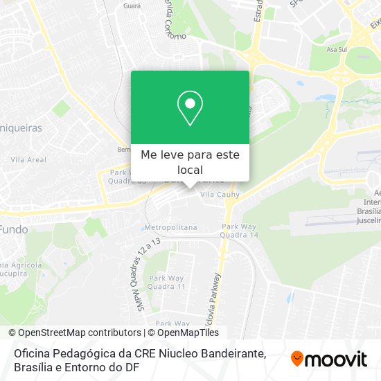 Oficina Pedagógica da CRE Niucleo Bandeirante mapa