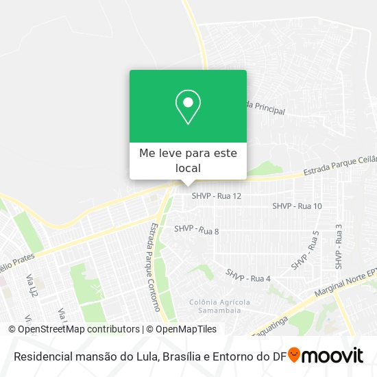 Residencial mansão do Lula mapa