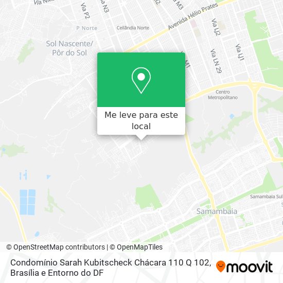 Condomínio Sarah Kubitscheck Chácara 110 Q 102 mapa