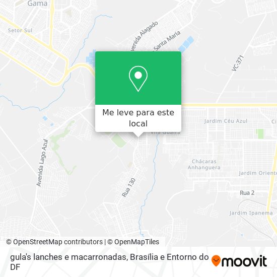gula's lanches e macarronadas mapa