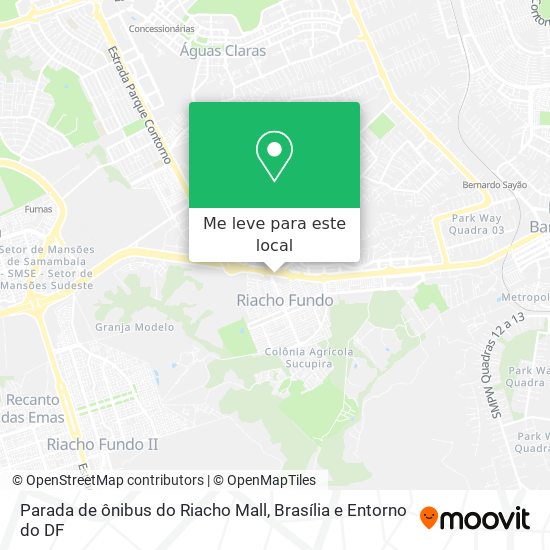 Parada de ônibus do Riacho Mall mapa