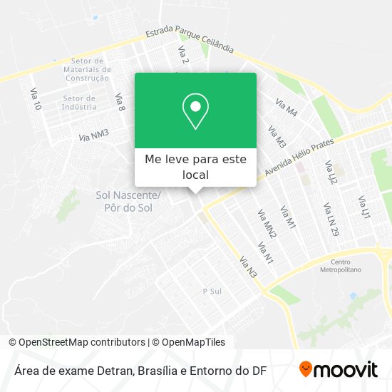 Área de exame Detran mapa