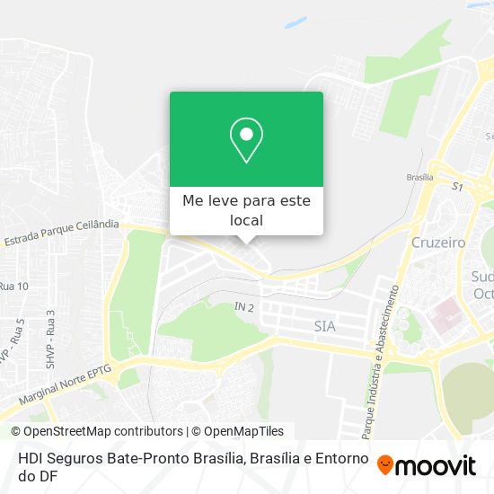 HDI Seguros Bate-Pronto Brasília mapa