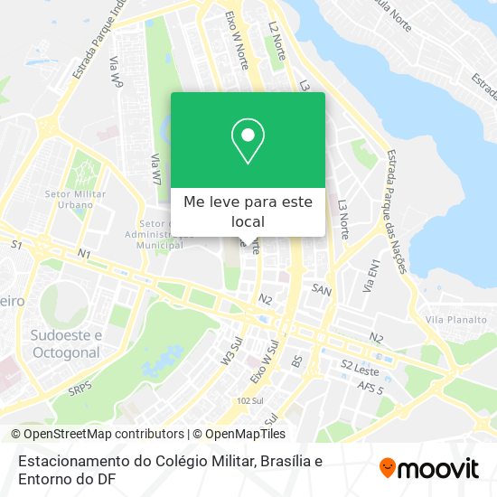 Estacionamento do Colégio Militar mapa