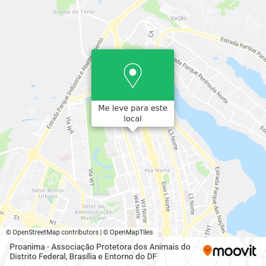 Proanima - Associação Protetora dos Animais do Distrito Federal mapa