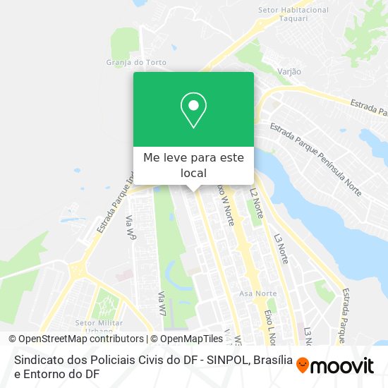 Sindicato dos Policiais Civis do DF - SINPOL mapa